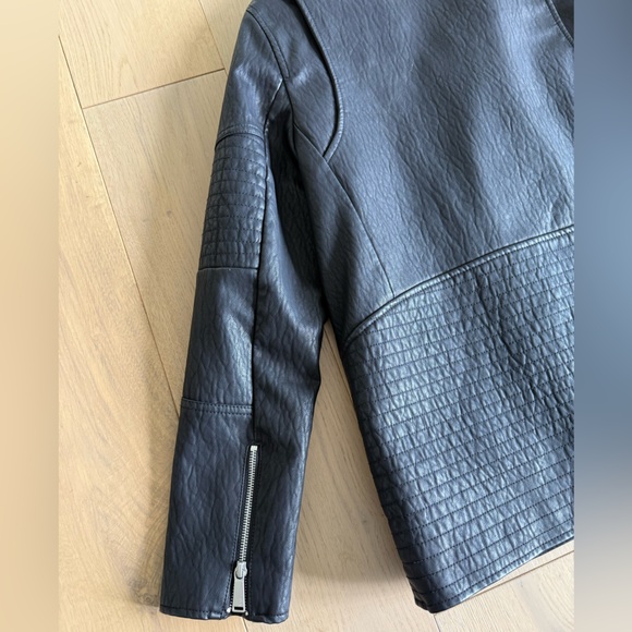 BCBGeneration Faux Black Leather Jacket with Red Lining - Picture 6 of 7